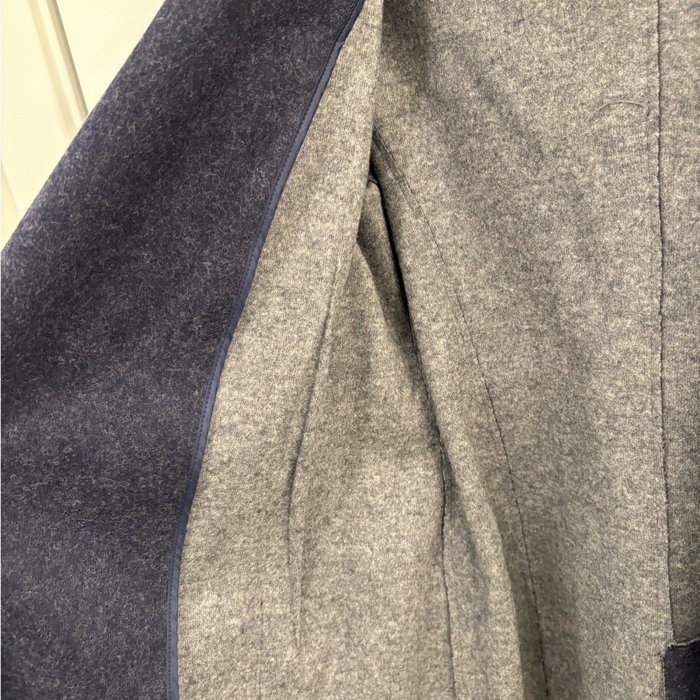 Boden Navy Double Faced Wool Belted Wrap Jacket Size 6 - Picture 7 of 16